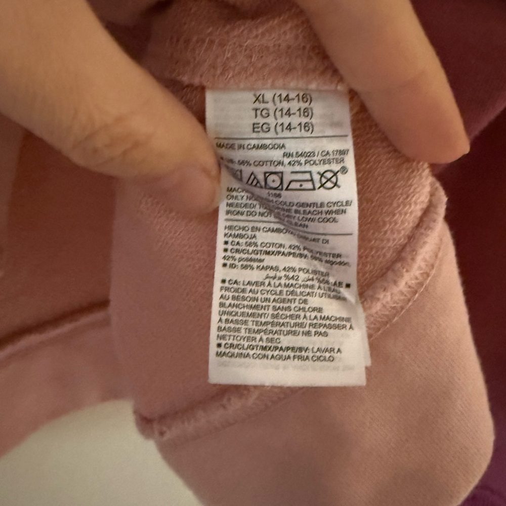 {Old Navy}-Size: XL (14/16)-Pink and Purple Love Hoodie - Picture 4 of 4